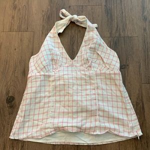 Womens Pink pattern halter top